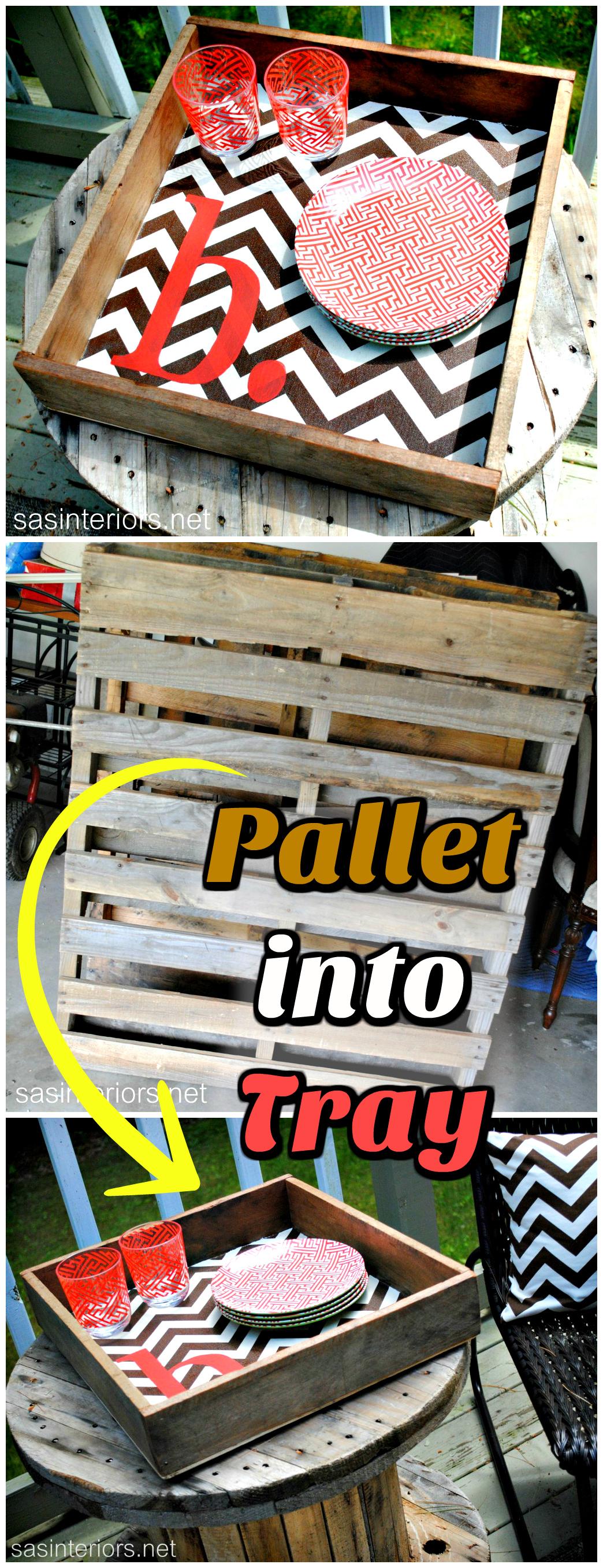 Chevron Pallet Serving Tray DIY Pallet Projects to Update Your Home