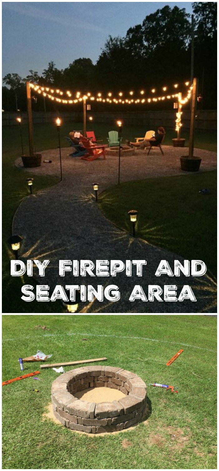 DIY Fireplace Ideas - DIY Firepit And Seating Area