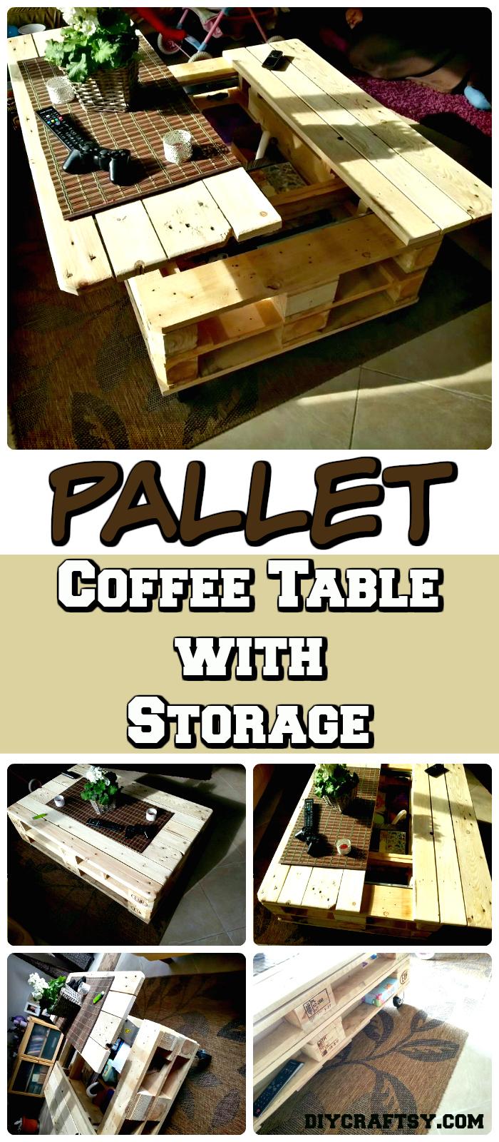 Euro Pallet Lift-Top Coffee Table – Offers a Secret Stash DIY Pallet Projects to Update Your Home