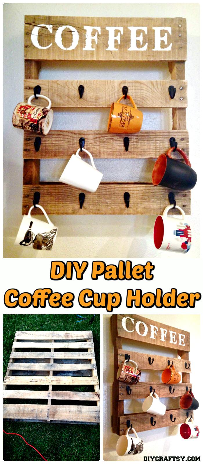 Wooden Pallet Coffee Cup Rack DIY Pallet Projects to Update Your Home