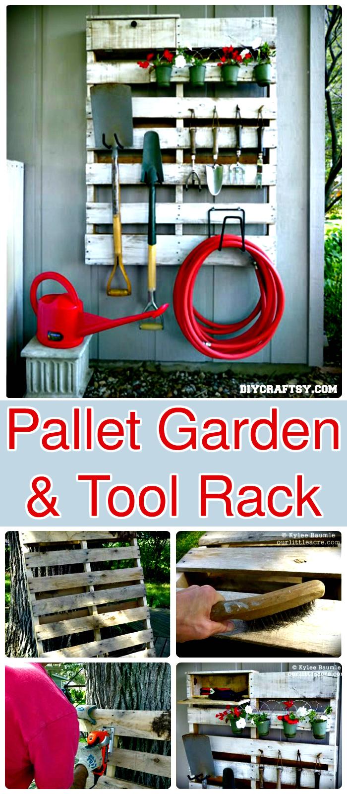 Easy-to-Build Pallet Garden Tool Rack