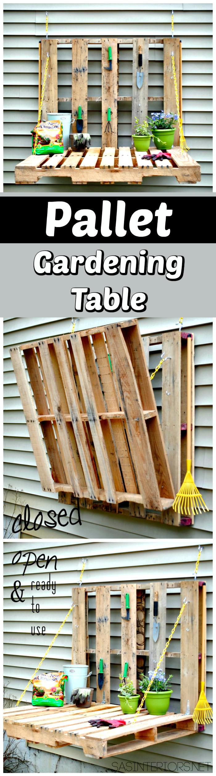 Wall Hanging Folding Out Pallet Gardening Table DIY Pallet Projects to Update Your Home