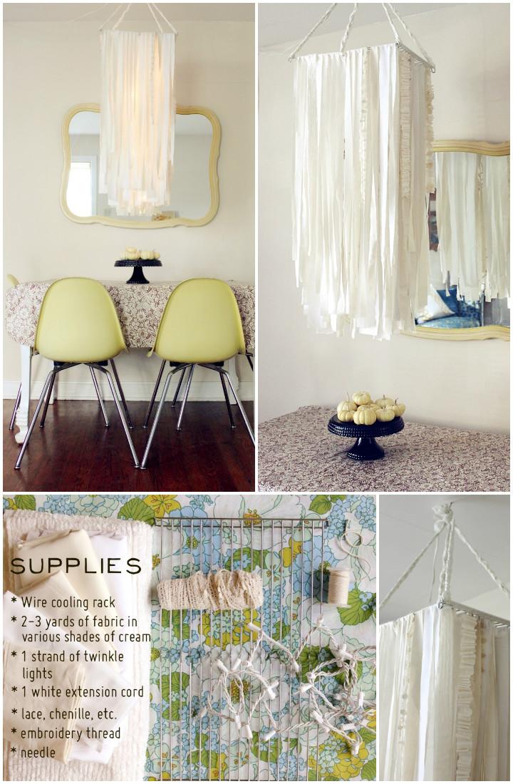 DIY Fabric Garland Pendant Light