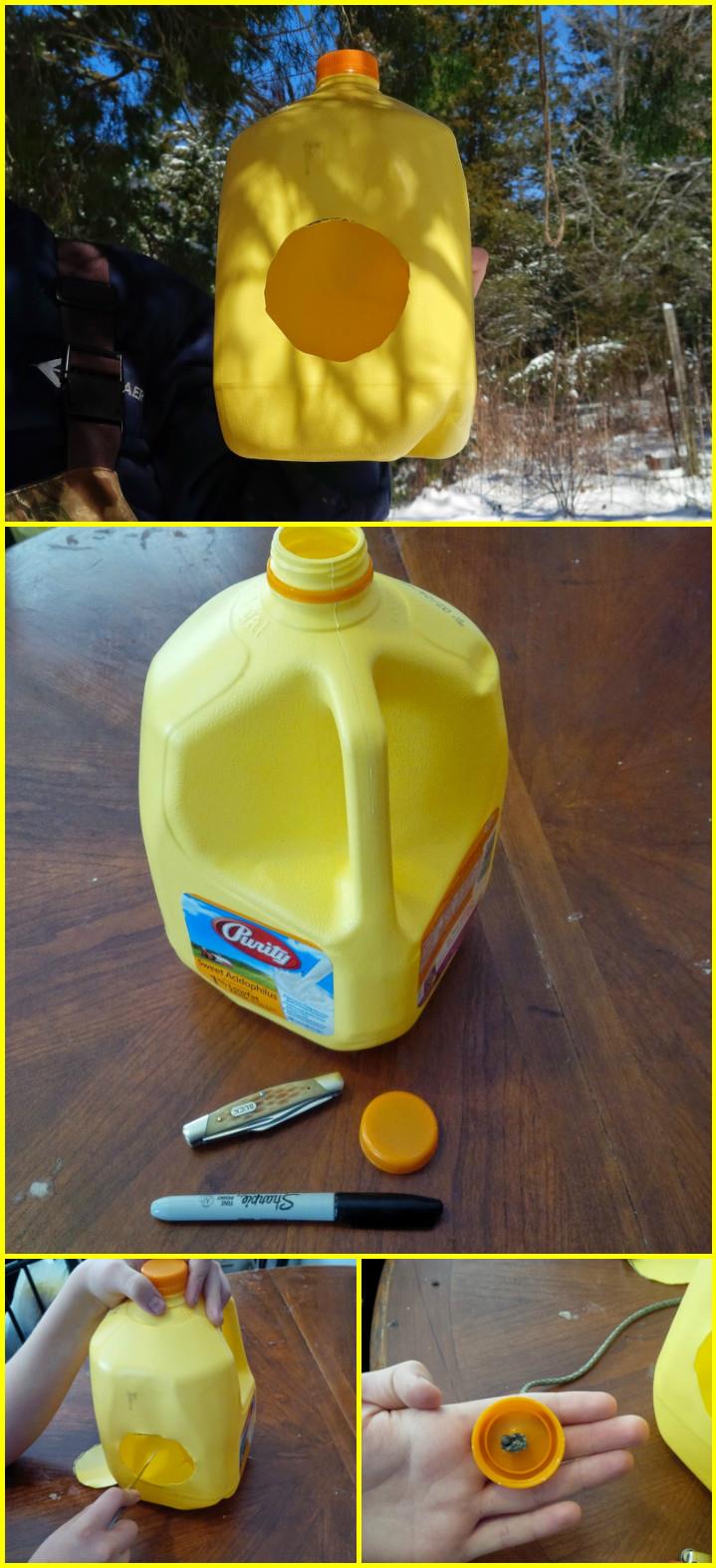 DIY Milk Jug Bird Feeder - diy birdfeeder | diy birdfeeder for kids | diy birdfeeders homemade | diy birdfeeder hanger