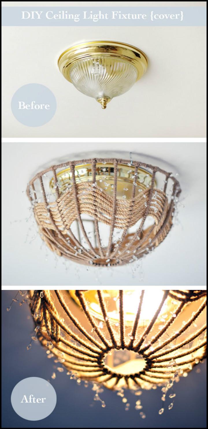 DIY Rope Pendant Light