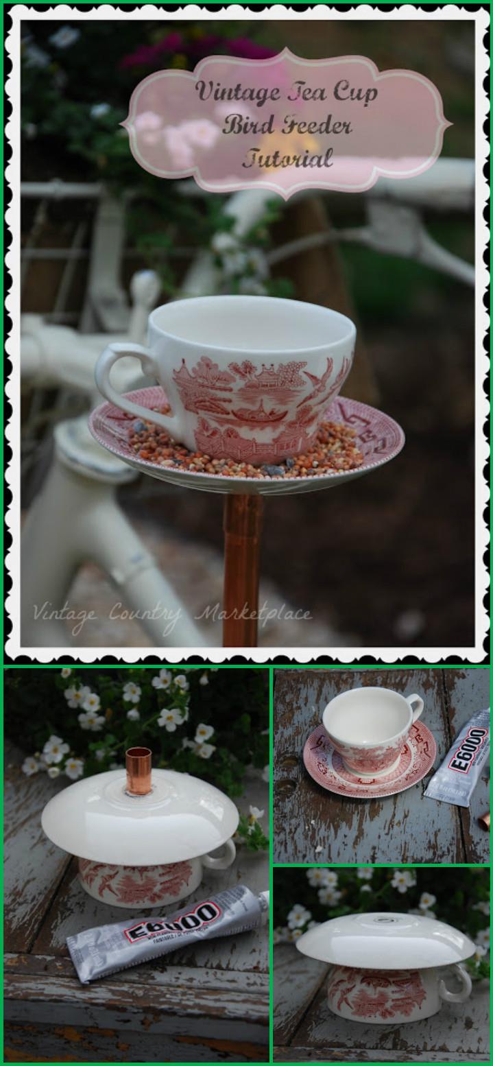 DIY Tea Cup Bird Feeder - diy birdfeeder | diy birdfeeder for kids | diy birdfeeders homemade | diy birdfeeder hanger