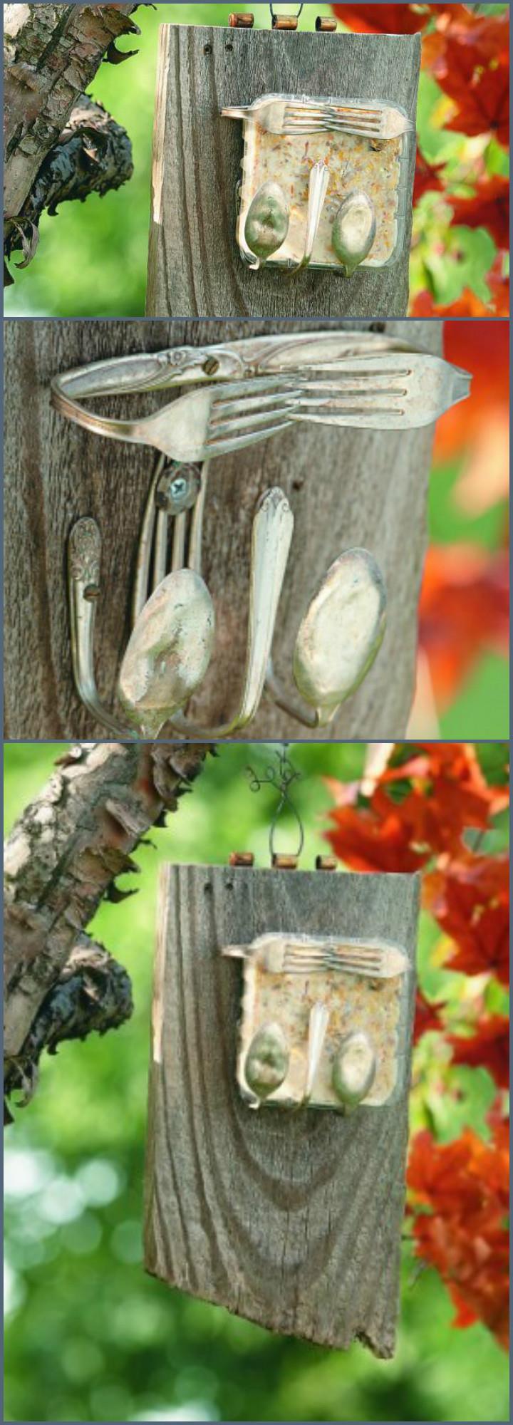 Silverware Suet Bird Feeder - diy birdfeeder | diy birdfeeder for kids | diy birdfeeders homemade | diy birdfeeder hanger