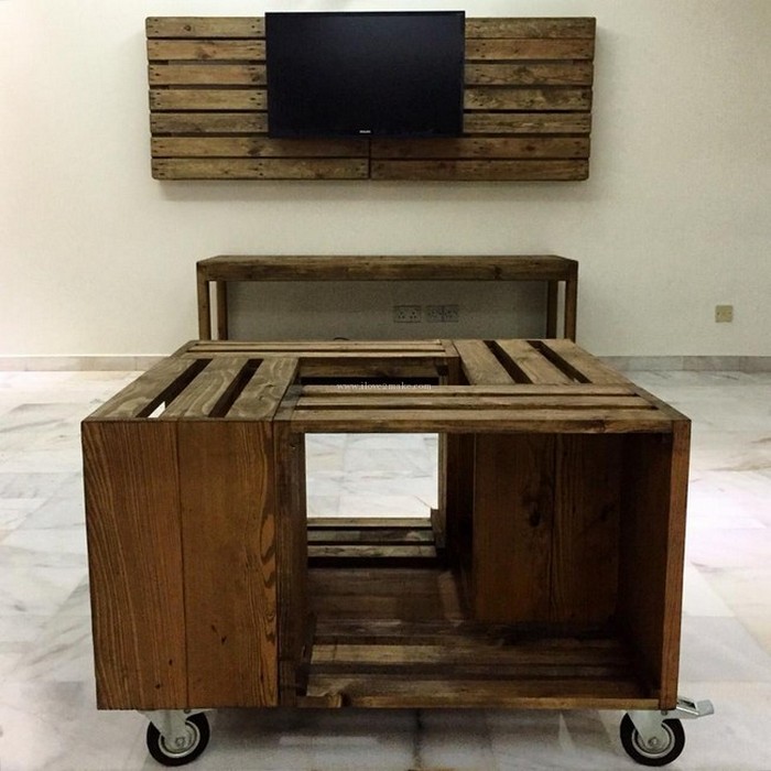 TV Console - diy pallet ideas