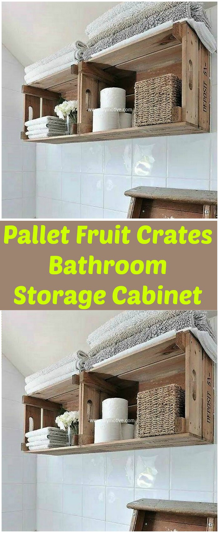 Pallet Fruit Crates Bathroom Storage Cabinet