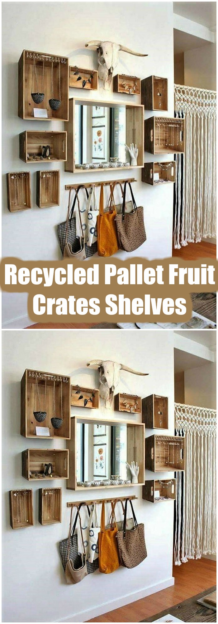 Recycled Pallet Fruit Crates Shelves