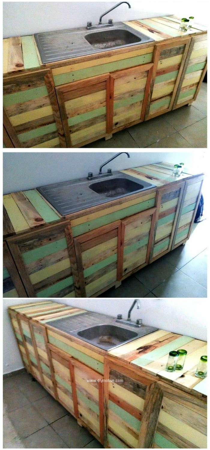 Repurposed Pallets Sink Idea - reshaping wooden pallets