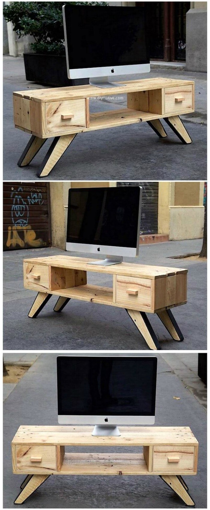 Wood Pallet Made Tv Stand - reshaping wooden pallets