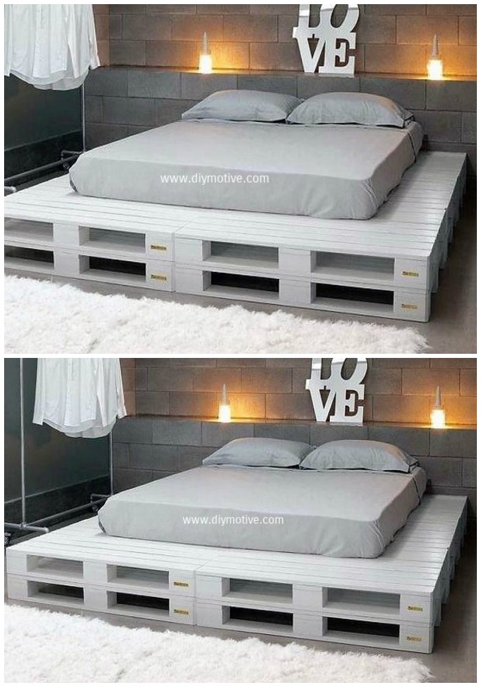 Wood Pallet Recycled Bed