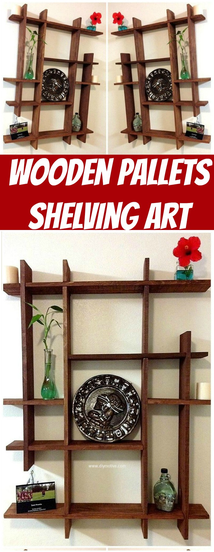 Wooden Pallets Shelving Art - reshaping wooden pallets