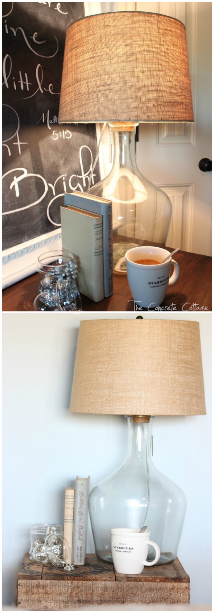 DIY Pottery Barn Glass Bottle Lamp