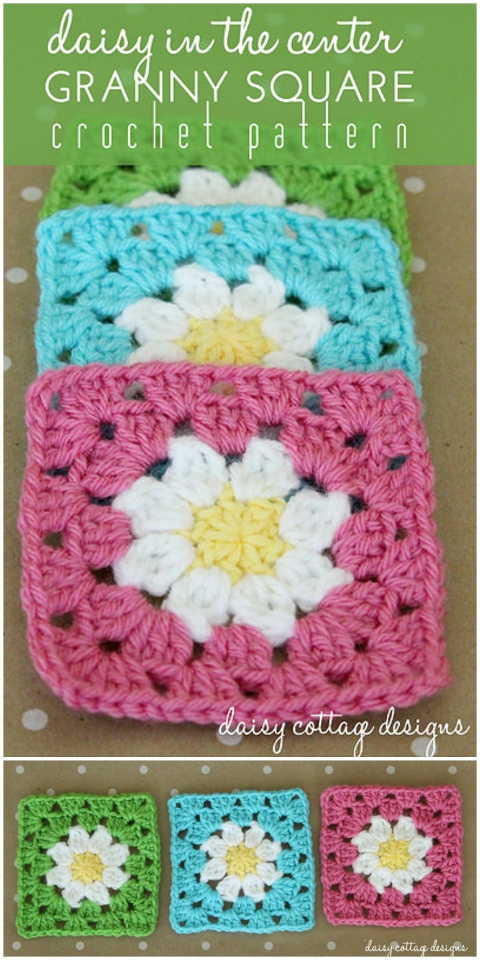 Daisy Granny Square Crochet Pattern