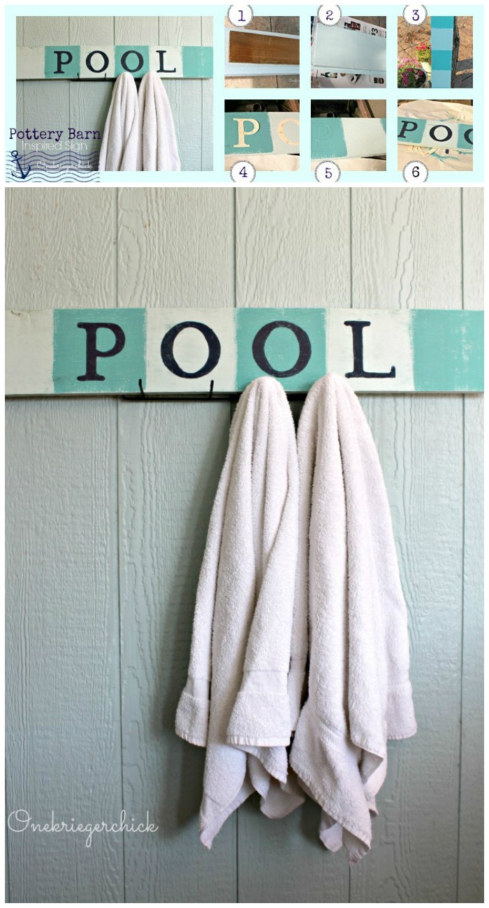 Pottery Barn Inspired Pool Sign