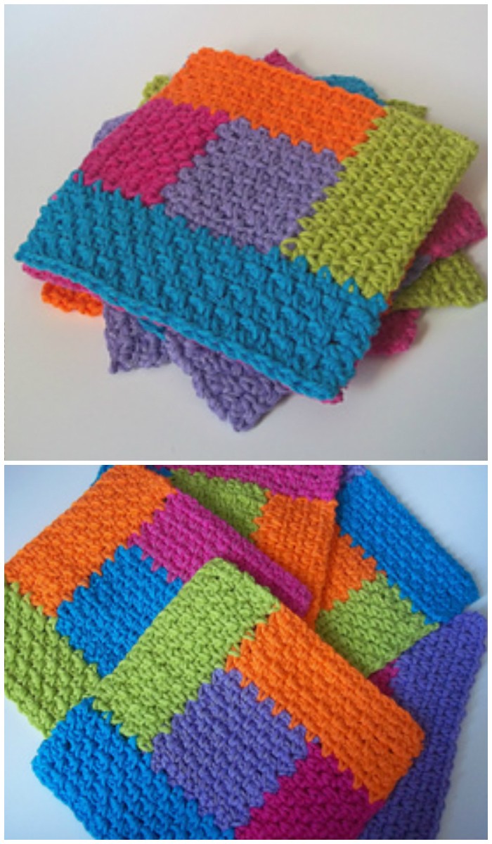 Simply Square Log Cabin Dishcloth