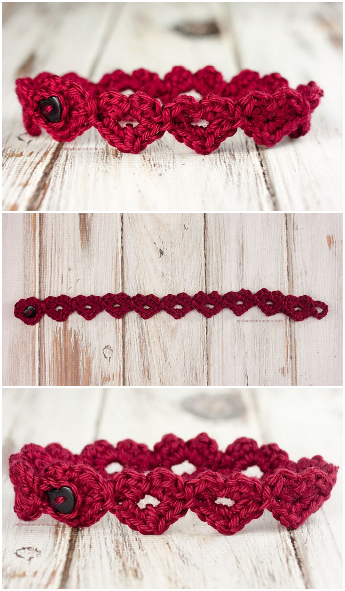 Crochet Heart Headband Pattern