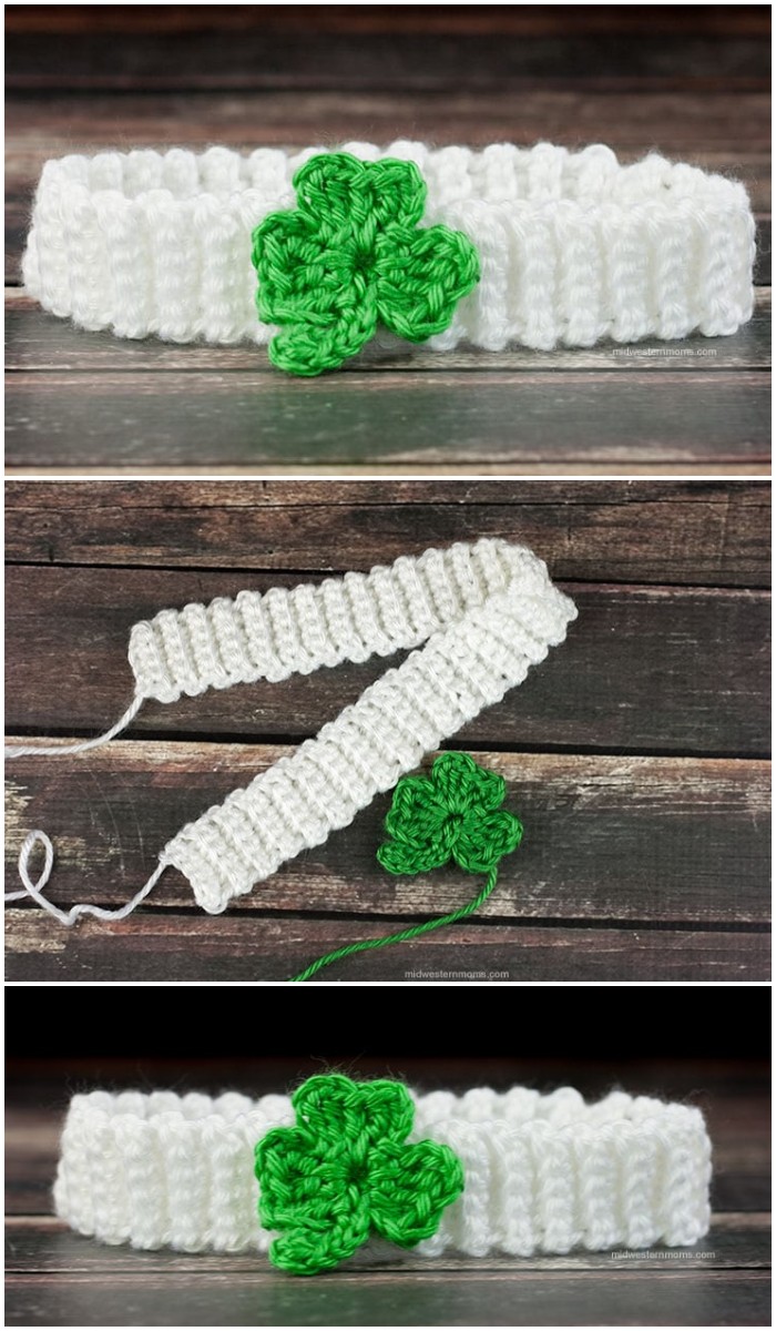 Crochet Shamrock Headband Pattern