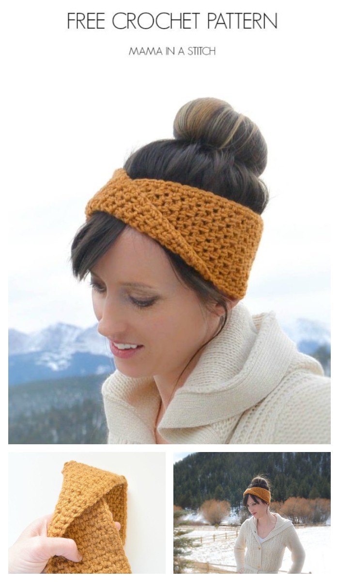 Golden Fave Twist Headband – Free Crochet Pattern