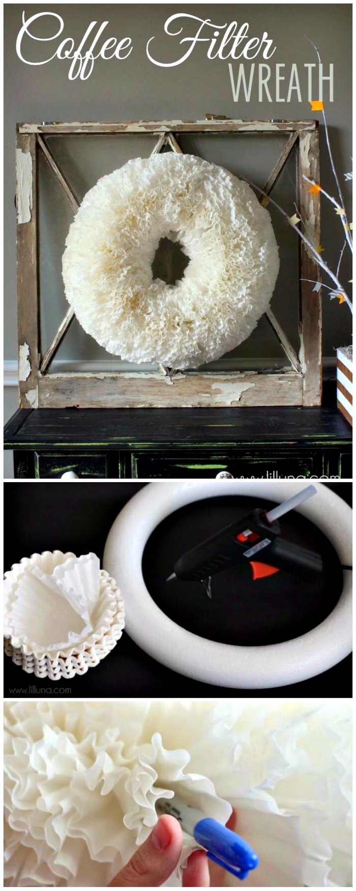 DIY Coffee Filter Wreath