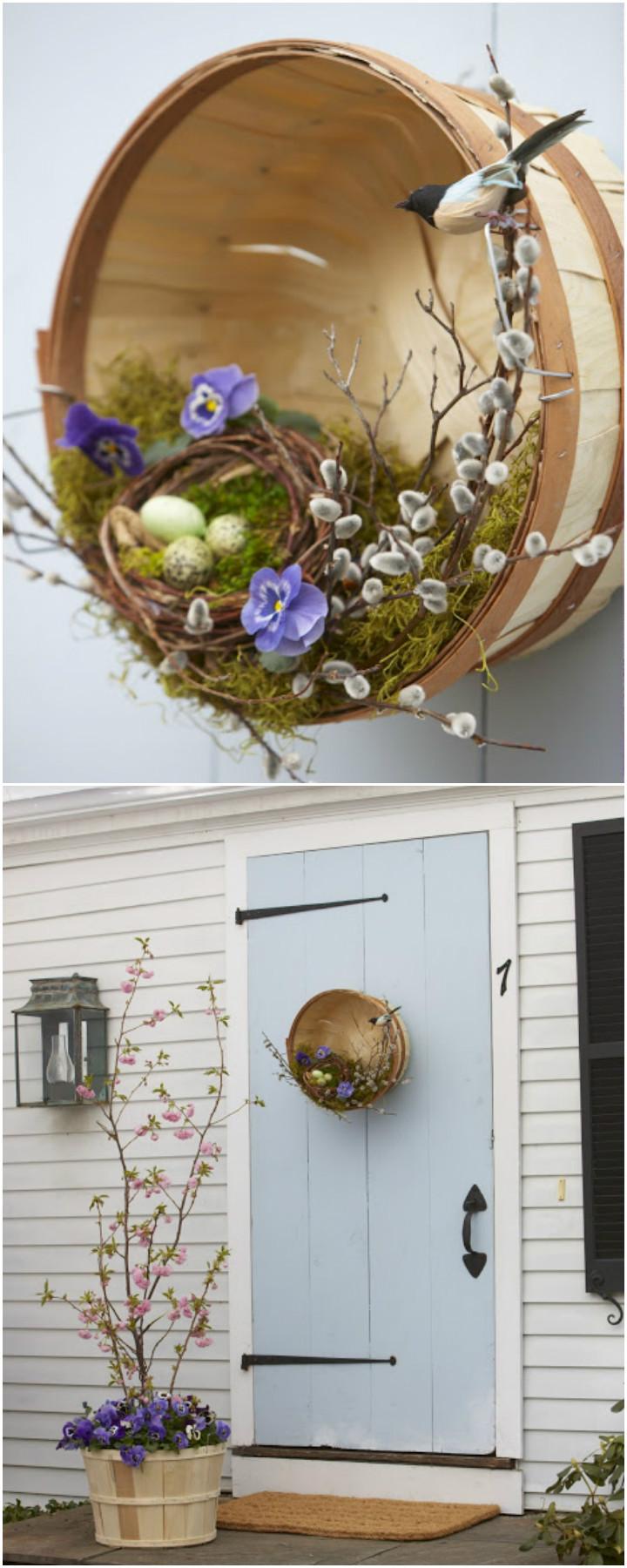 DIY Front Door Wreath Basket