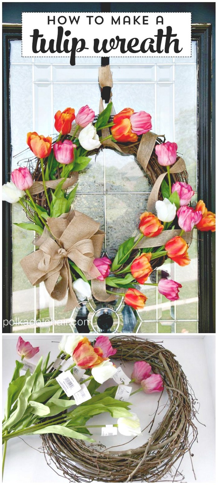 Homemade Tulip Wreath