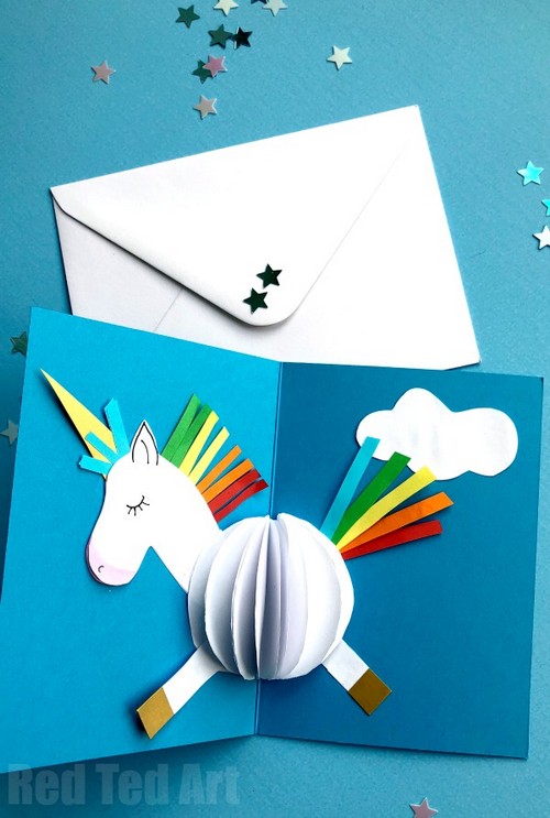 3d Unicorn Card