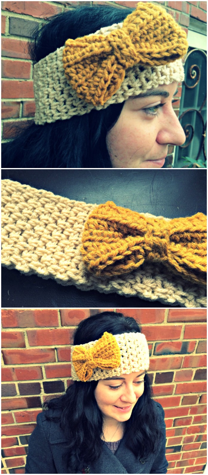 Crochet Ear Warmer With Bow Pattern