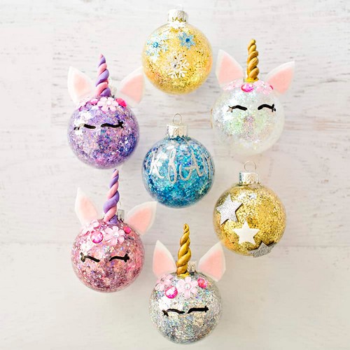 DIY Glitter Unicorn Ornaments