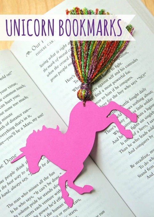 Unicorn Bookmarks With Yarn Tassels