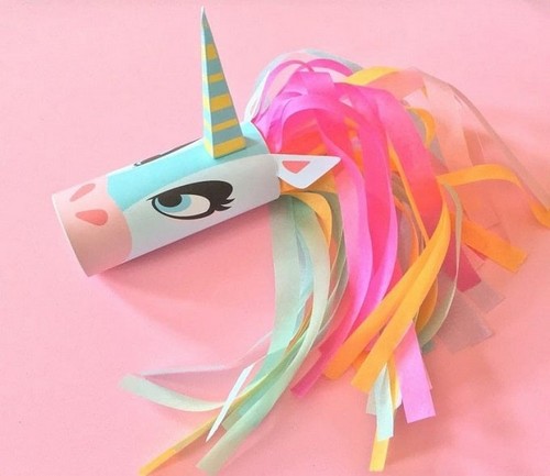 Unicorn Head Toilet Tube Craft Printable