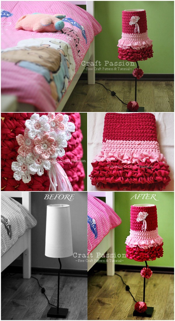 Crochet Dolly Lampshade Cover 