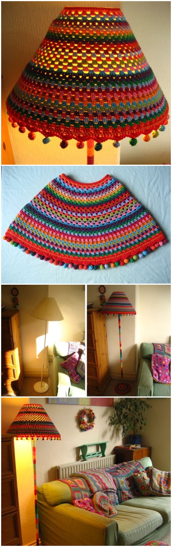 Funky Crochet Lampshade: