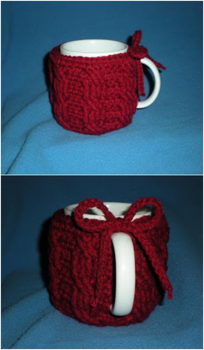 Crochet Cable Mug Cozy