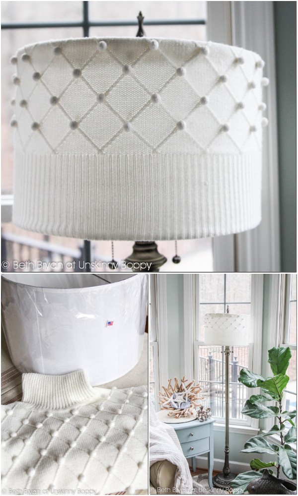 Diy crochet Lampshade Using A Sweater