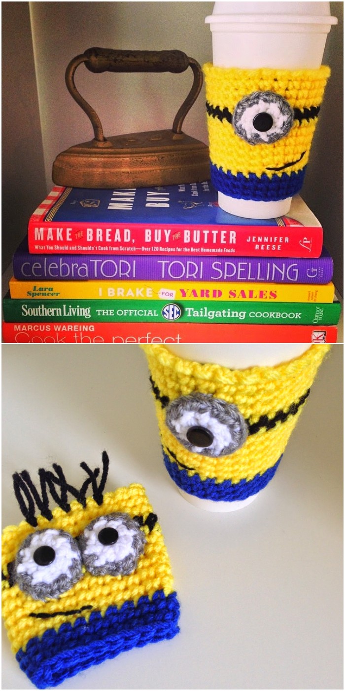 Minion Crochet Coffee Cozy