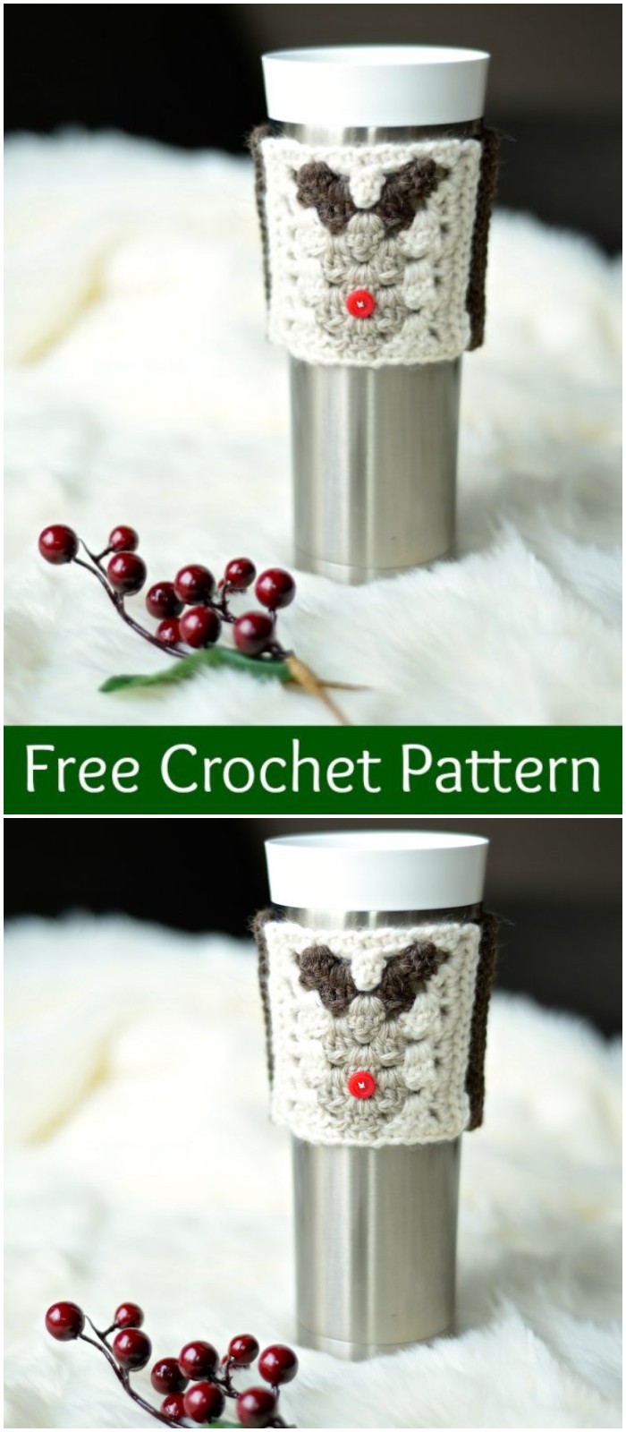 Reindeer Coffee Cozy Sleeve