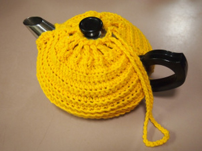 Yellow Crochet Tea Cosy