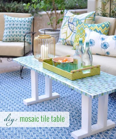 DIY Tile Outdoor Coffee Table