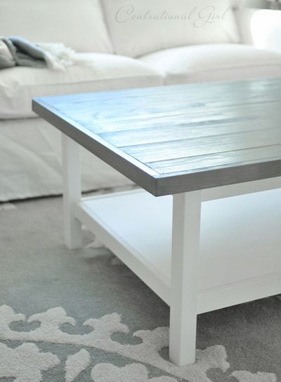 DIY Weathered Gray Coffee Table