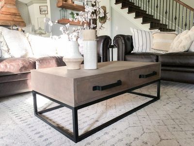 DIY Wood And Metal Coffee Table Idea