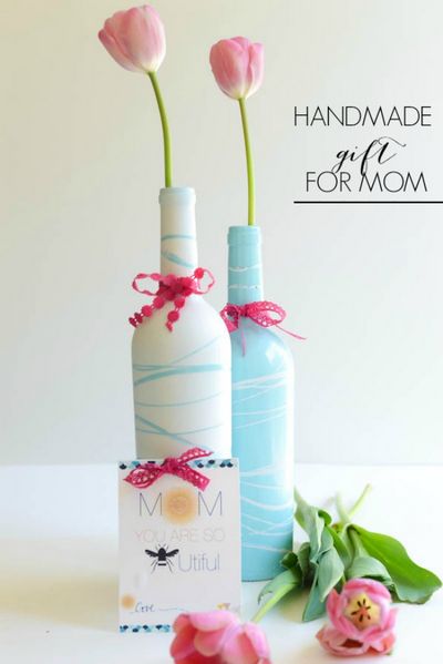 Beautiful Handmade Gift For Mom Using Wine Bottle