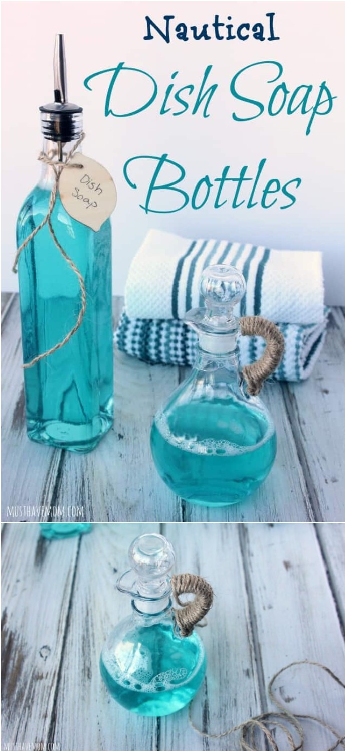 DIY Nautical Dish Soap Bottles