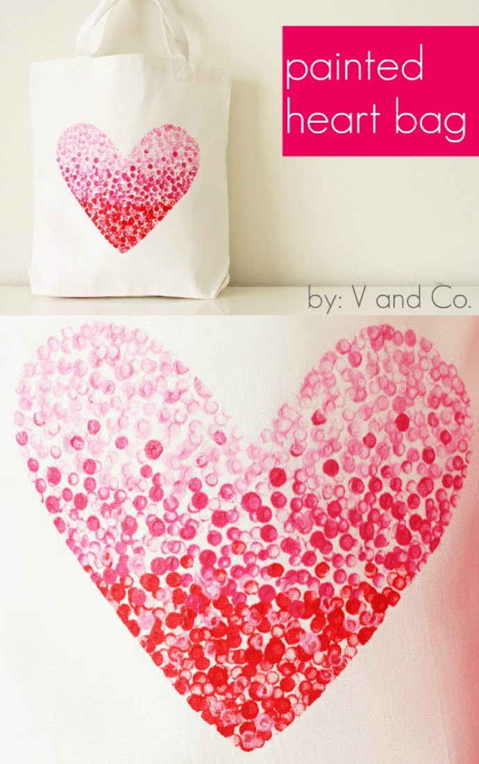 DIY Painted Heart Bag