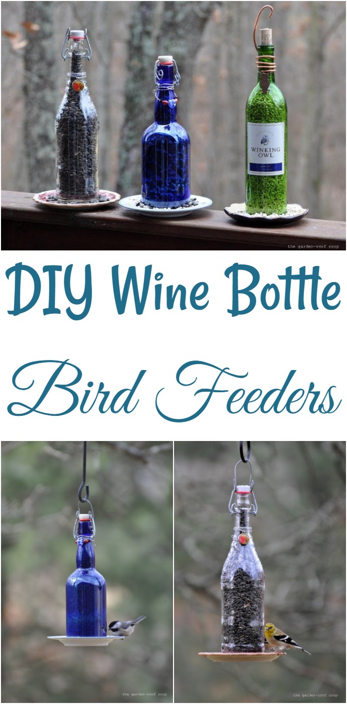 DIY Wine Bottle Bird Feeders