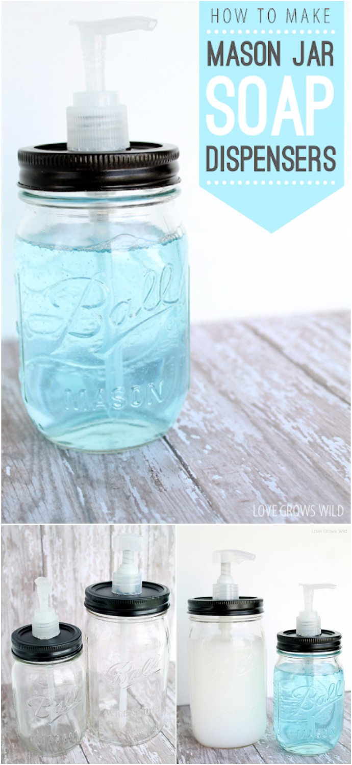 How To Make Mason Jar Soap Dispensers