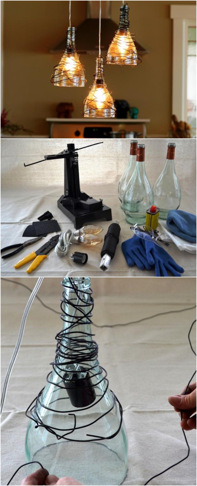 How To Make Wine Bottle Pendant Lights