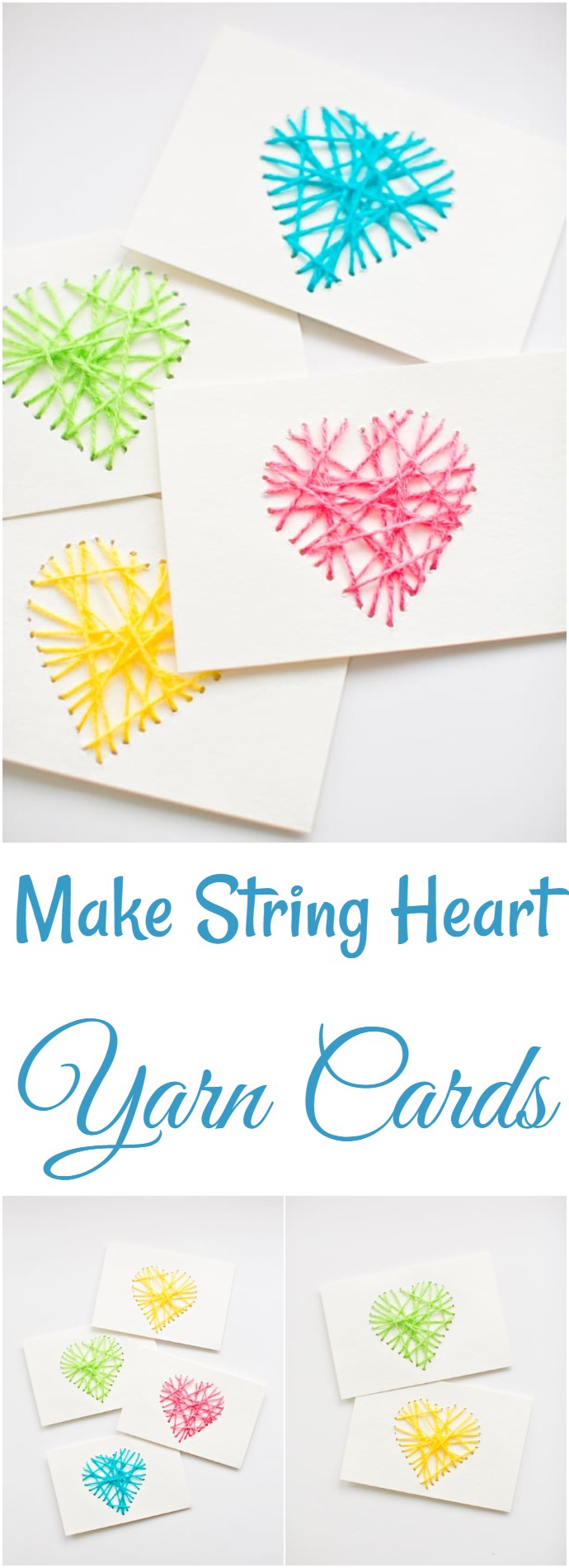 Make String Heart Yarn Cards